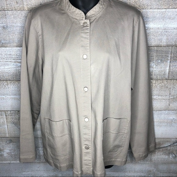 Eileen Fisher organic cotton button pocket jacket - Picture 1 of 7